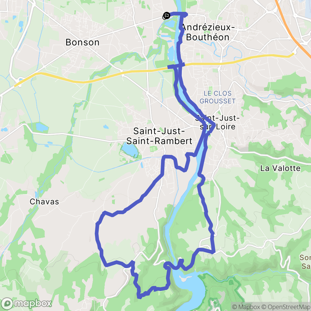 Saint-Cyprien : carte du parcours de randonnée - France