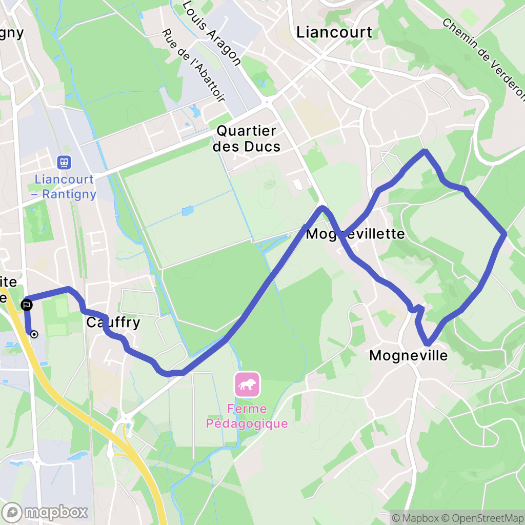 Cauffry : carte du parcours de randonnée - France
