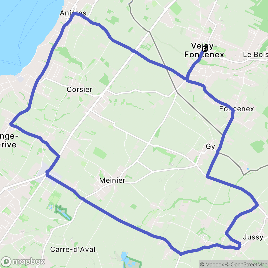 Veigy-Foncenex : carte du parcours de randonnée - France