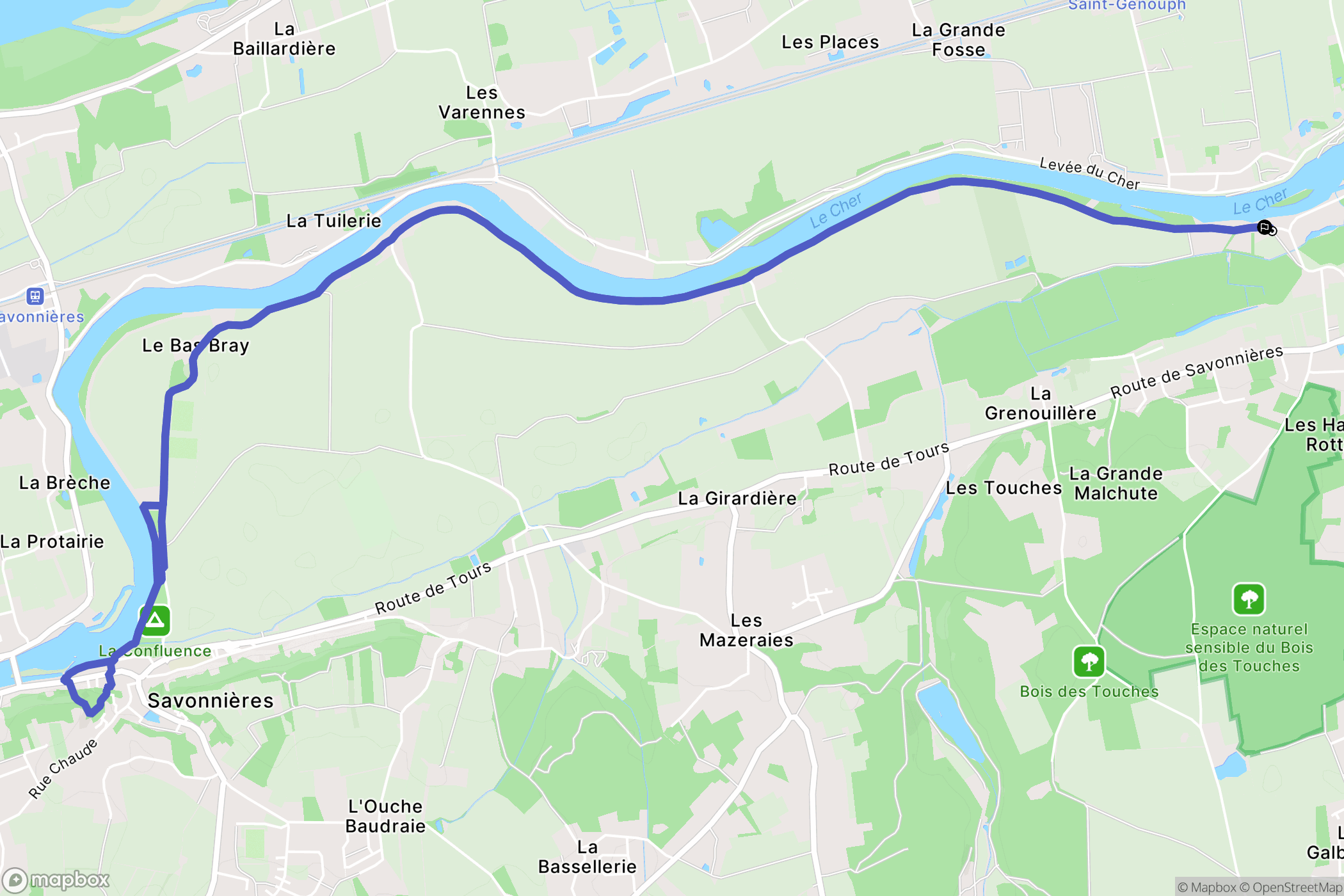 Ballan-Miré : carte du parcours de randonnée - France
