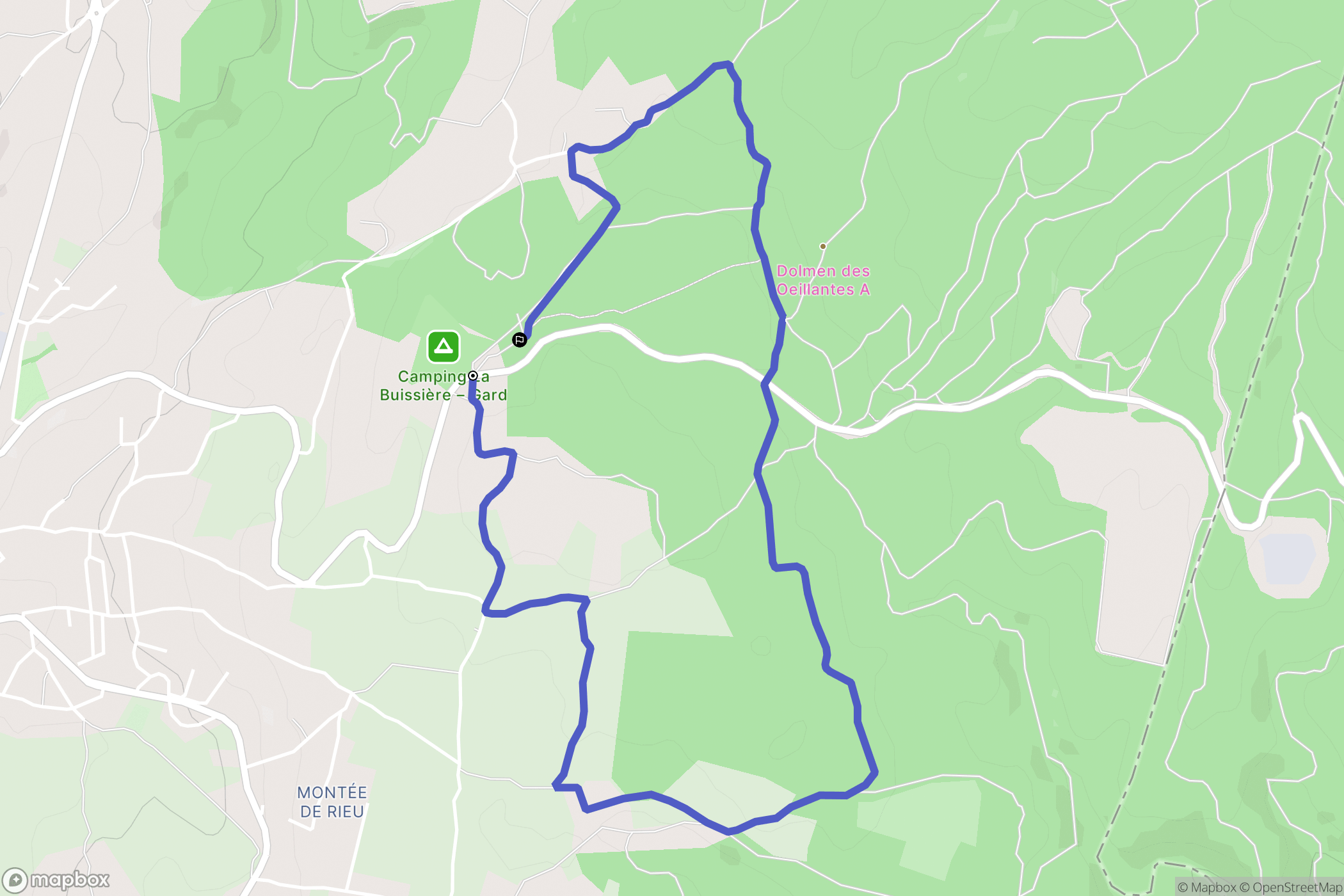 Barjac : carte du parcours de randonnée - France