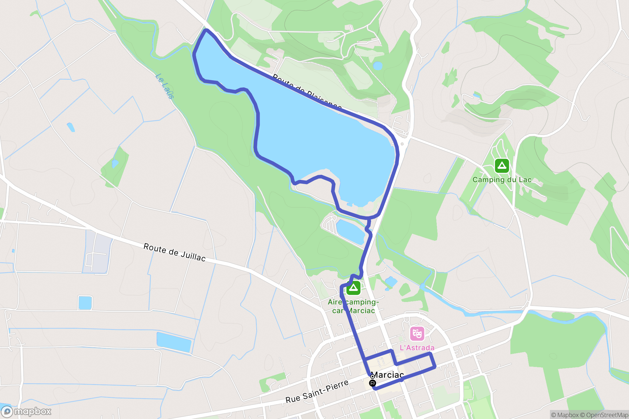 Marciac : carte du parcours de randonnée - France