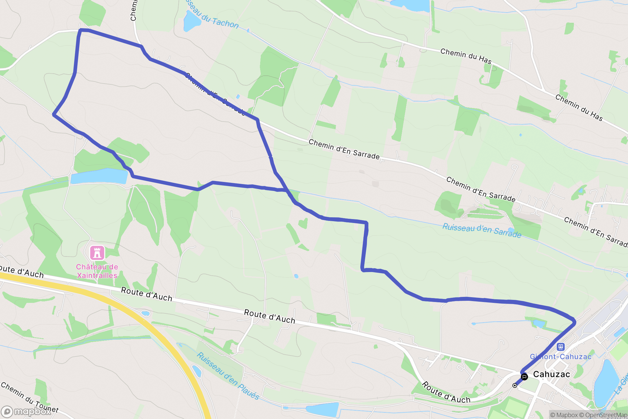 Gimont : carte du parcours de randonnée - France