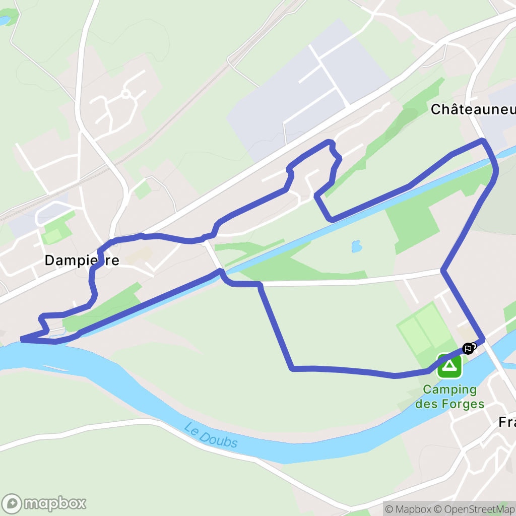 Fraisans : carte du parcours de randonnée - France