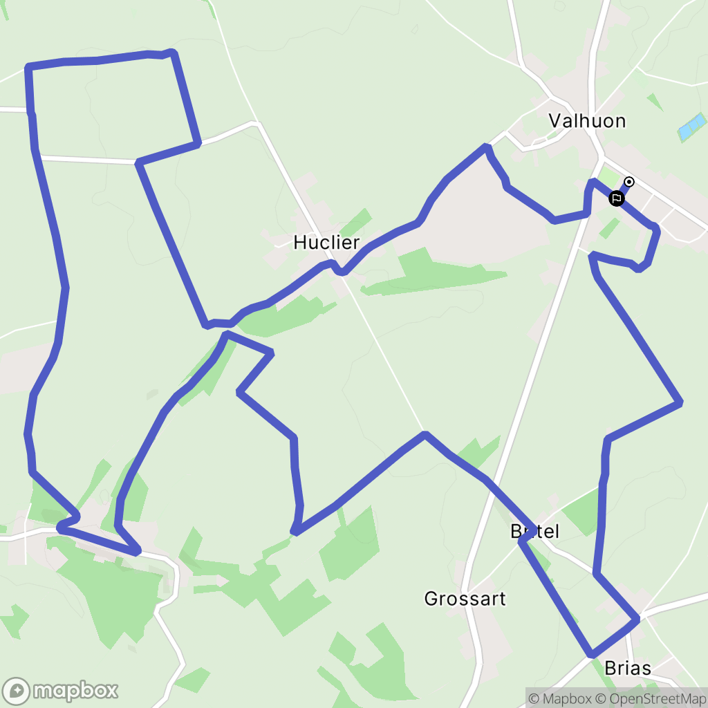 Valhuon : carte du parcours de randonnée - France