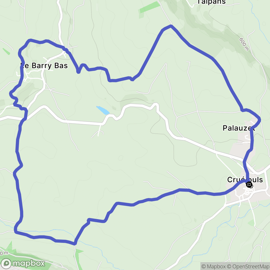 Palmas d'Aveyron : carte du parcours de randonnée - France