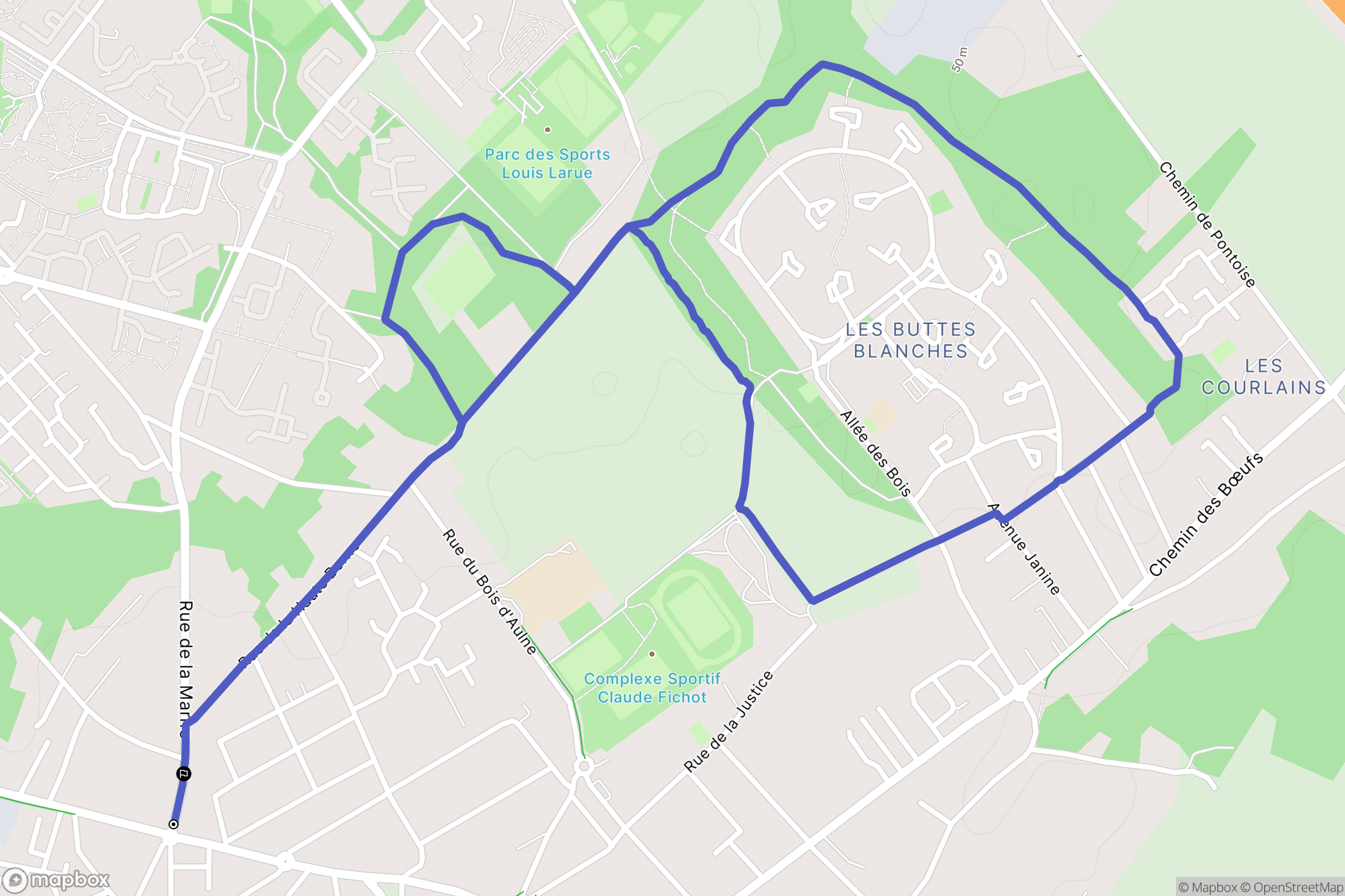 Éragny : carte du parcours de randonnée - France