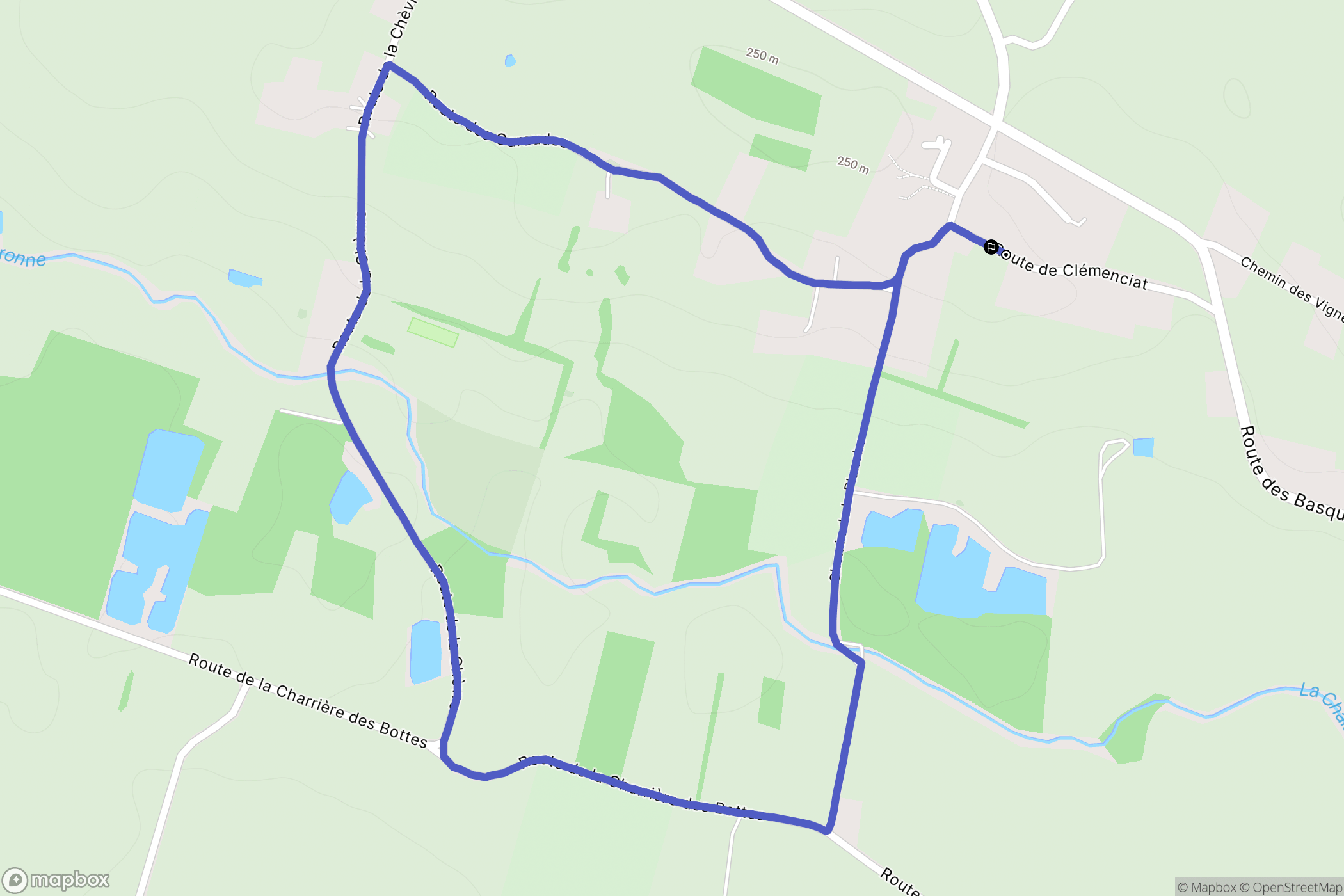 L'Abergement-Clémenciat : carte du parcours de randonnée - France