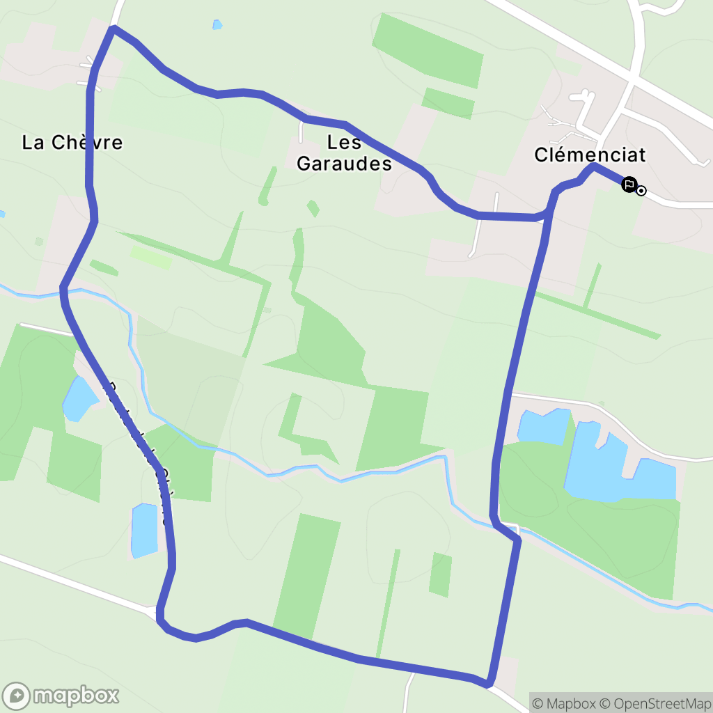L'Abergement-Clémenciat : carte du parcours de randonnée - France