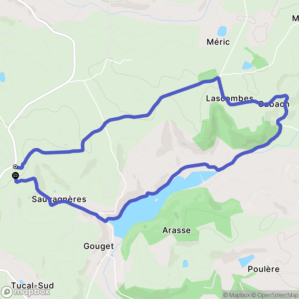 Laugnac : carte du parcours de randonnée - France