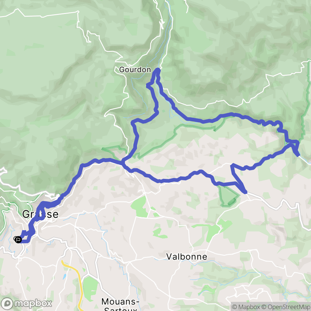 Grasse : carte du parcours de randonnée - France