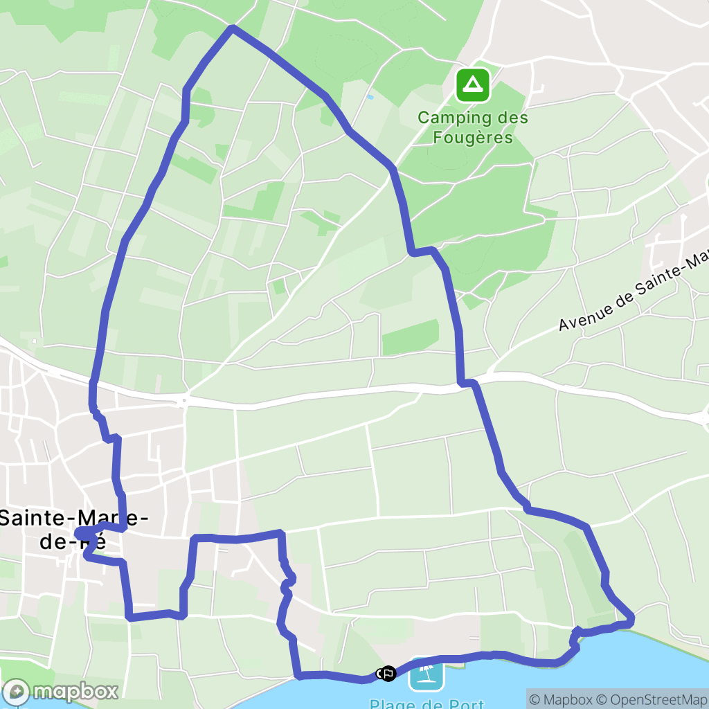 Sainte-Marie-de-Ré : carte du parcours de randonnée - France
