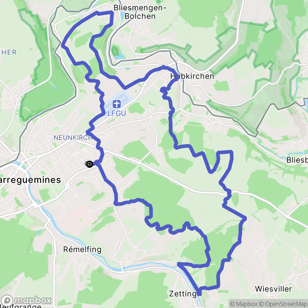 Sarreguemines : carte du parcours de randonnée - France