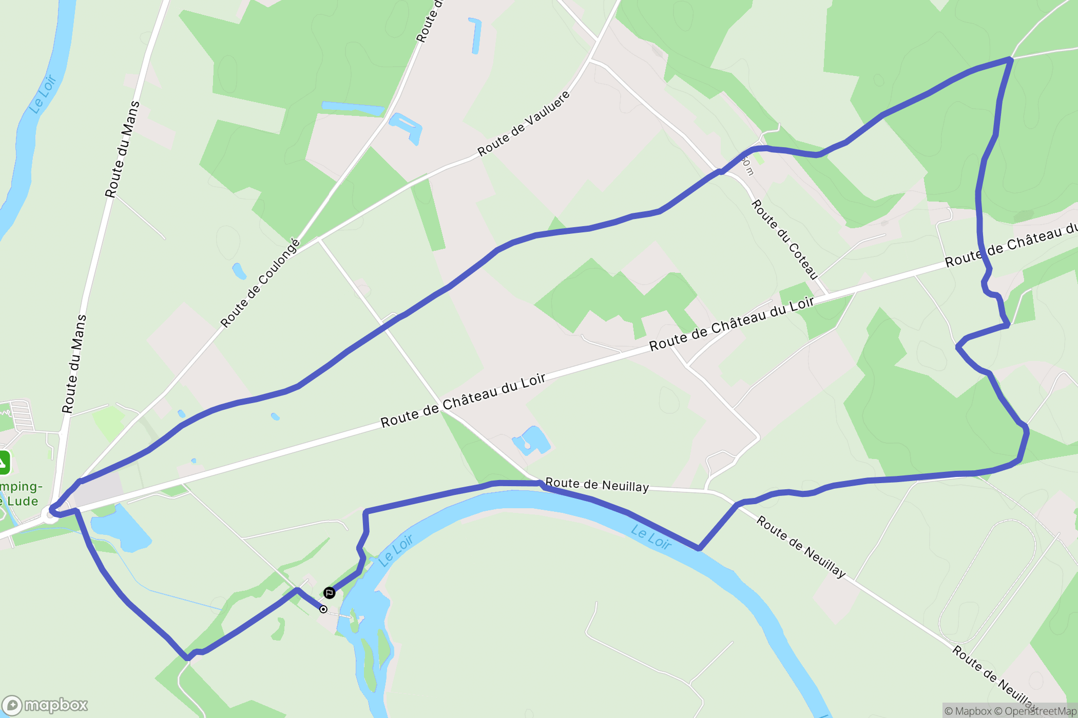 Le Lude : carte du parcours de randonnée - France