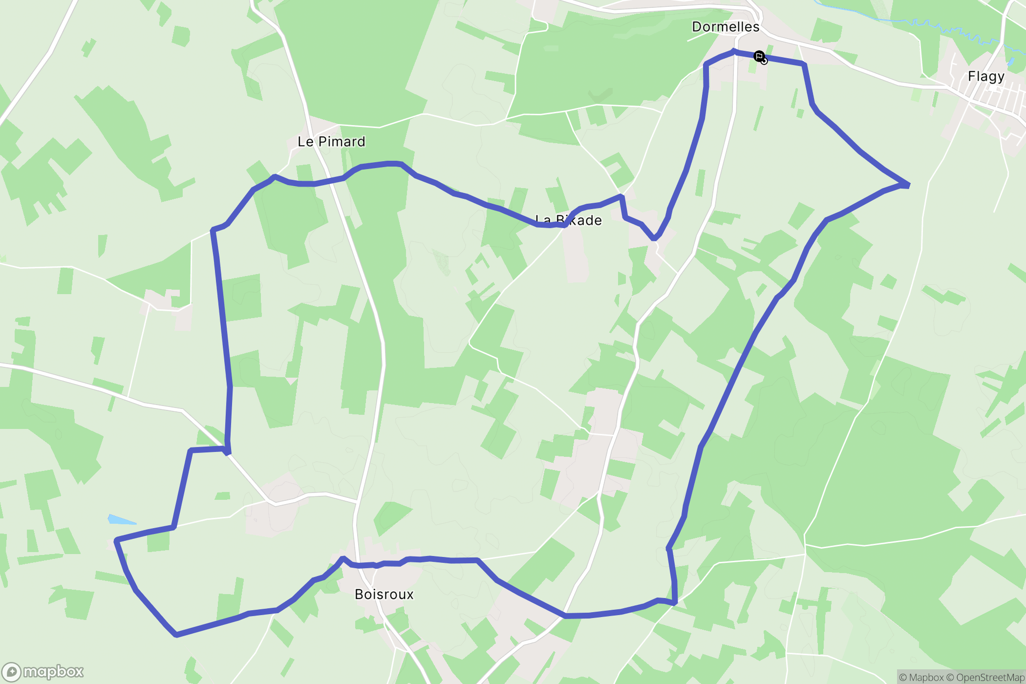 Dormelles : carte du parcours de randonnée - France