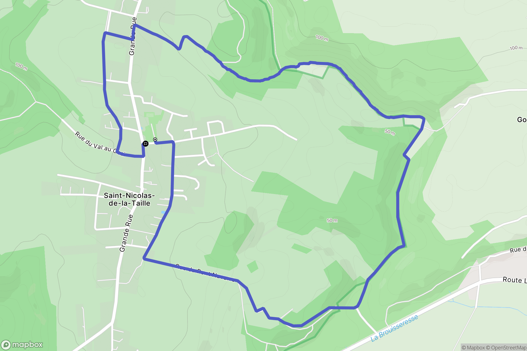 Saint-Nicolas-de-la-Taille : carte du parcours de randonnée - France
