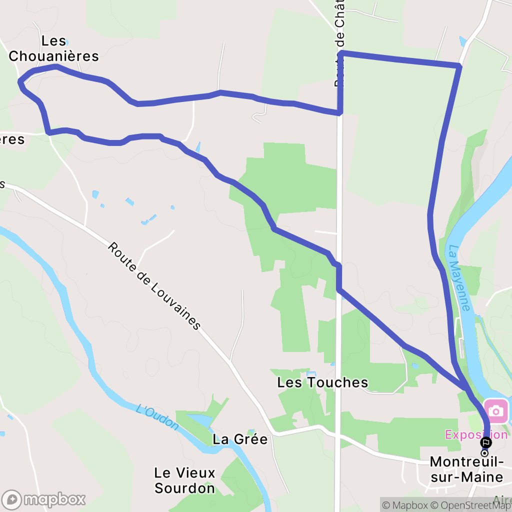 Montreuil-sur-Maine : carte du parcours de randonnée - France