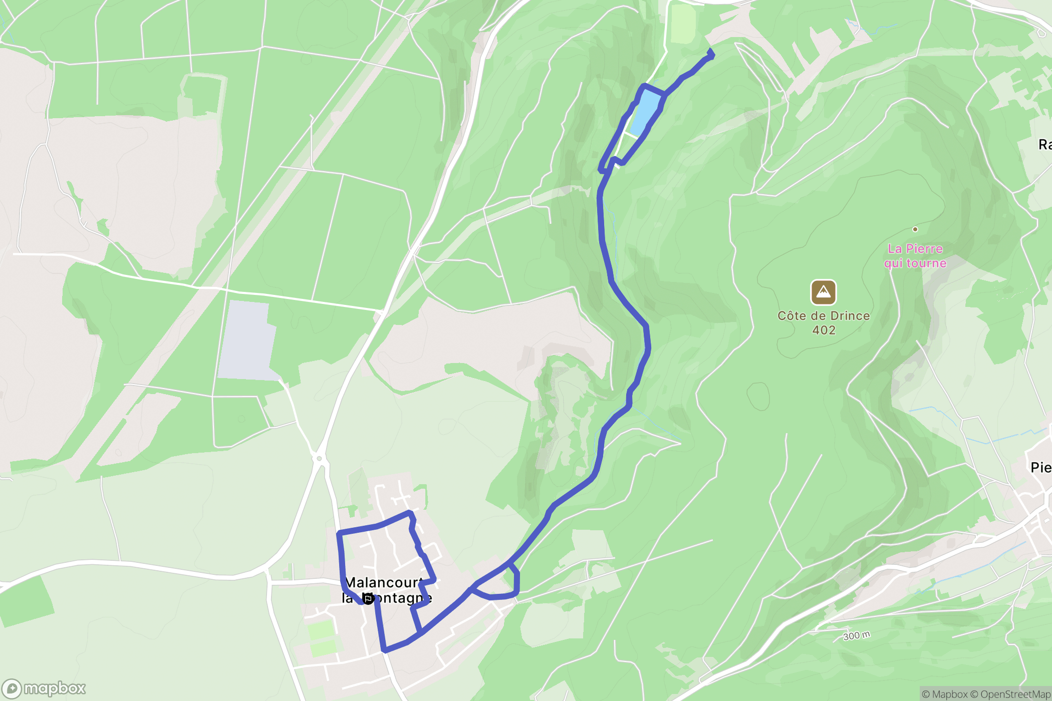 Amnéville : carte du parcours de randonnée - France