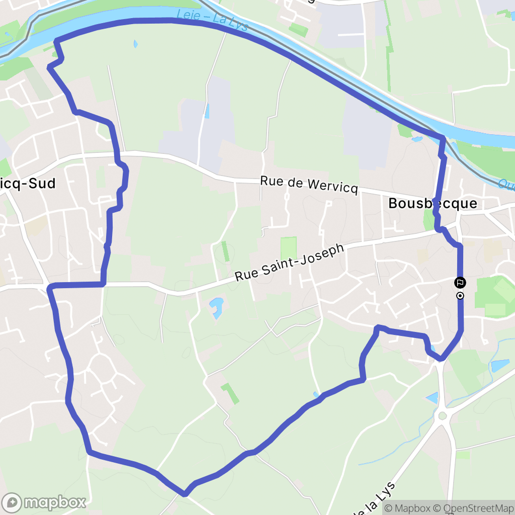 Bousbecque : carte du parcours de randonnée - France