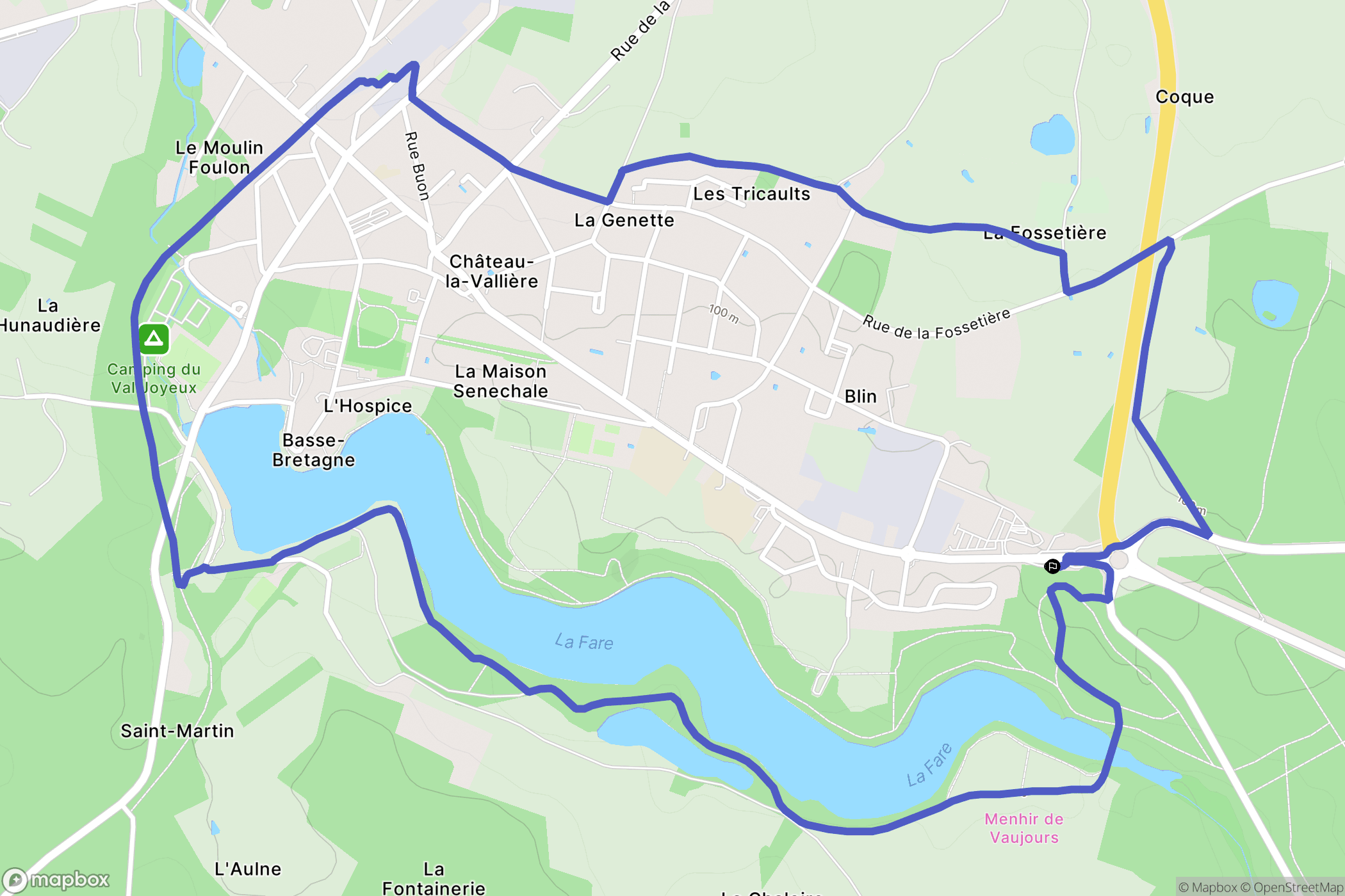 Château-la-Vallière : carte du parcours de randonnée - France