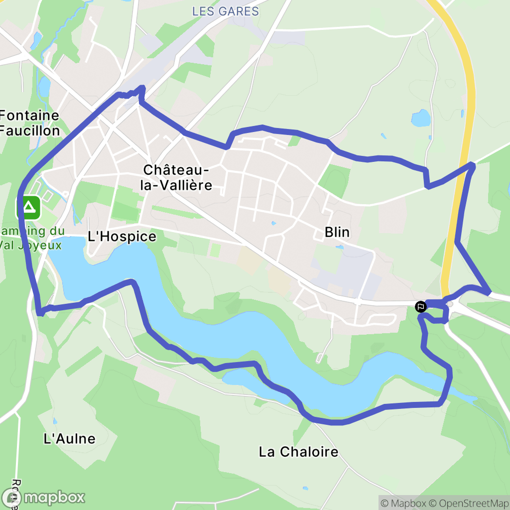 Château-la-Vallière : carte du parcours de randonnée - France