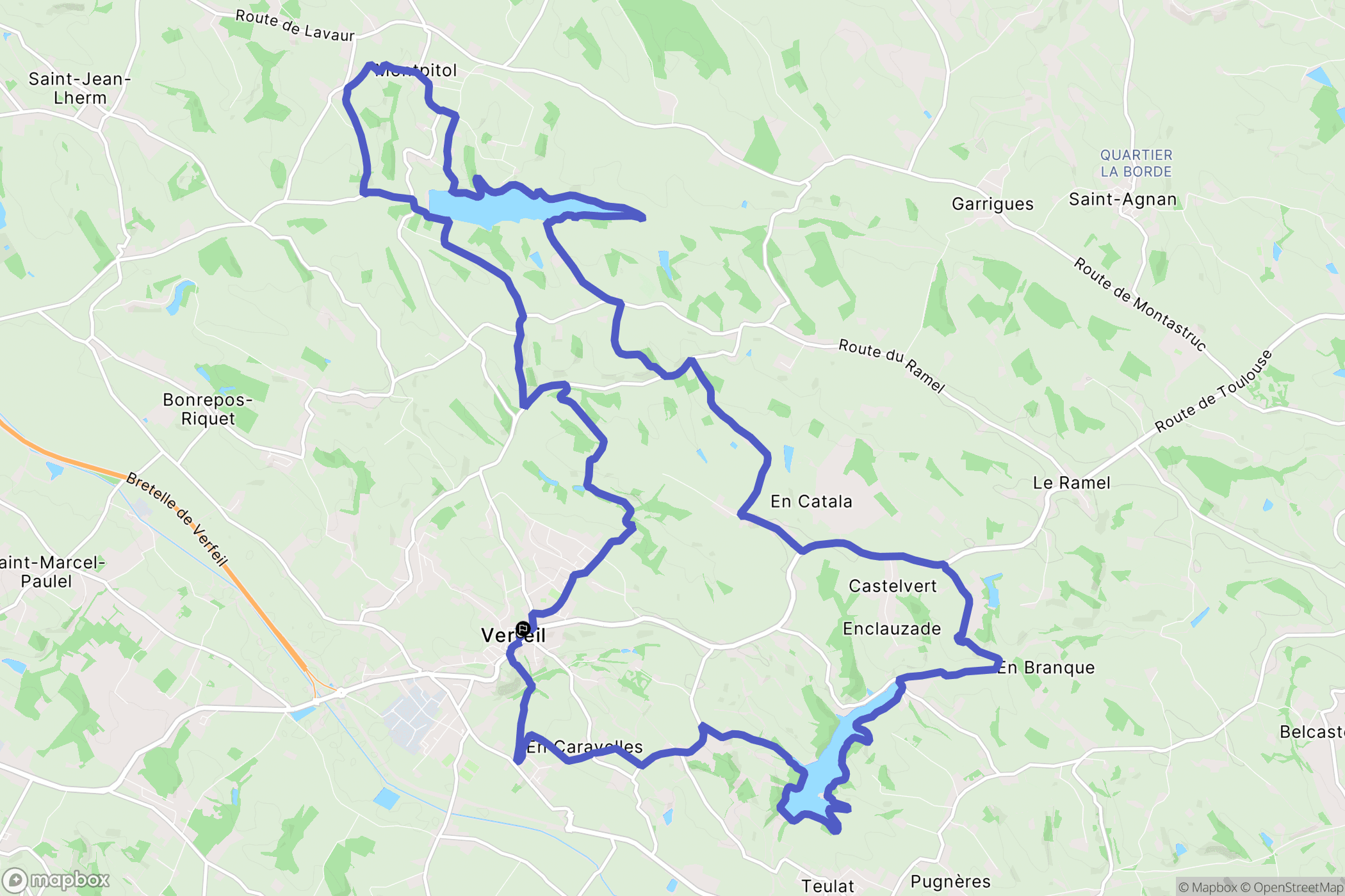 Verfeil : carte du parcours de randonnée - France
