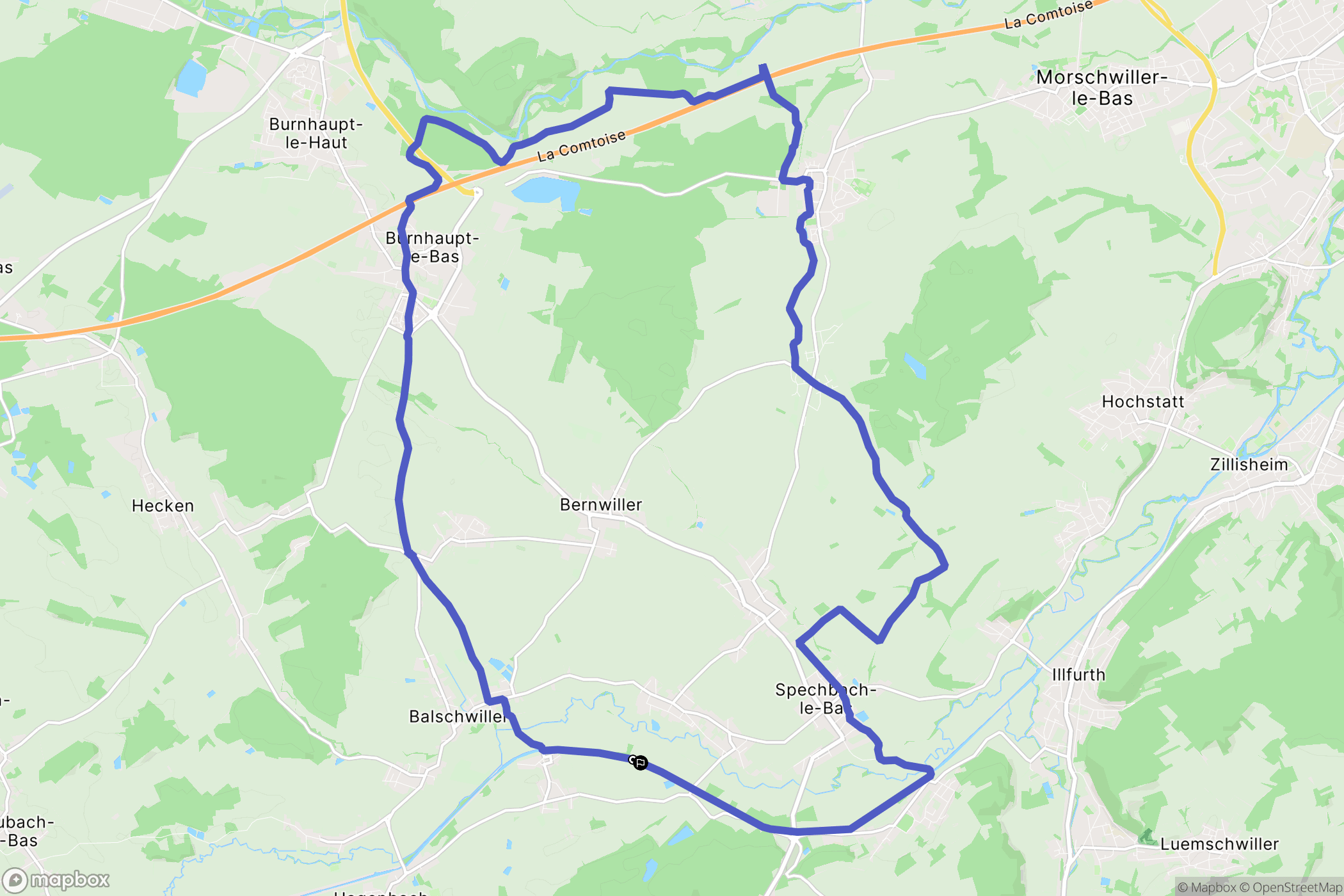 Saint-Bernard : carte du parcours de randonnée - France
