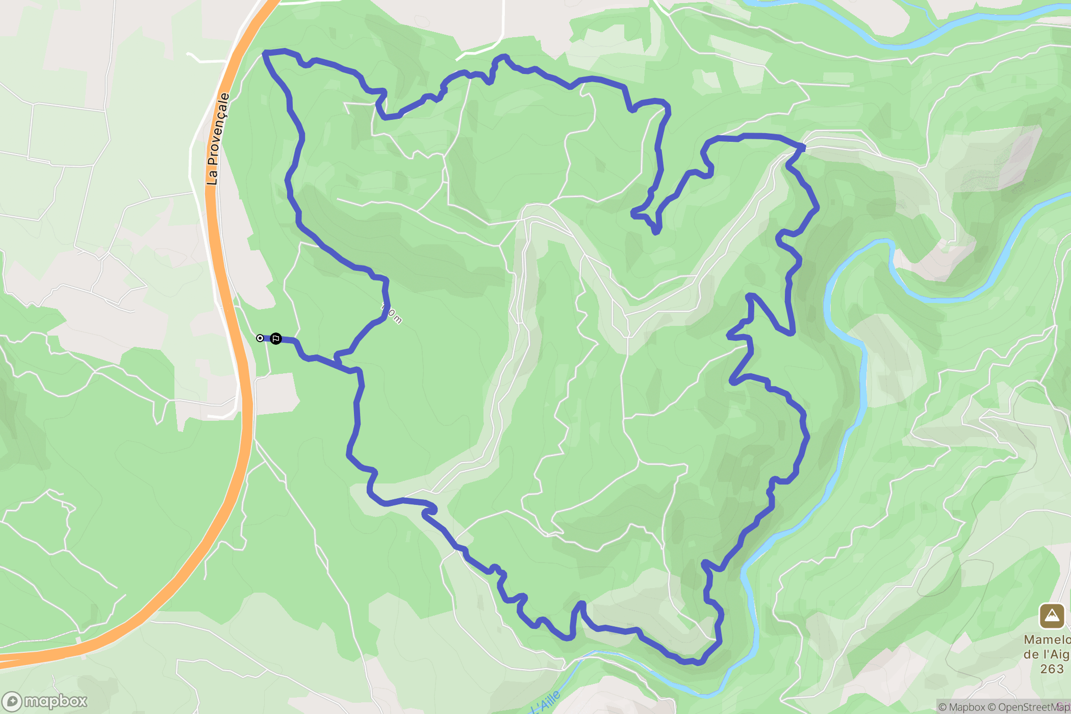 Les Arcs : carte du parcours de randonnée - France