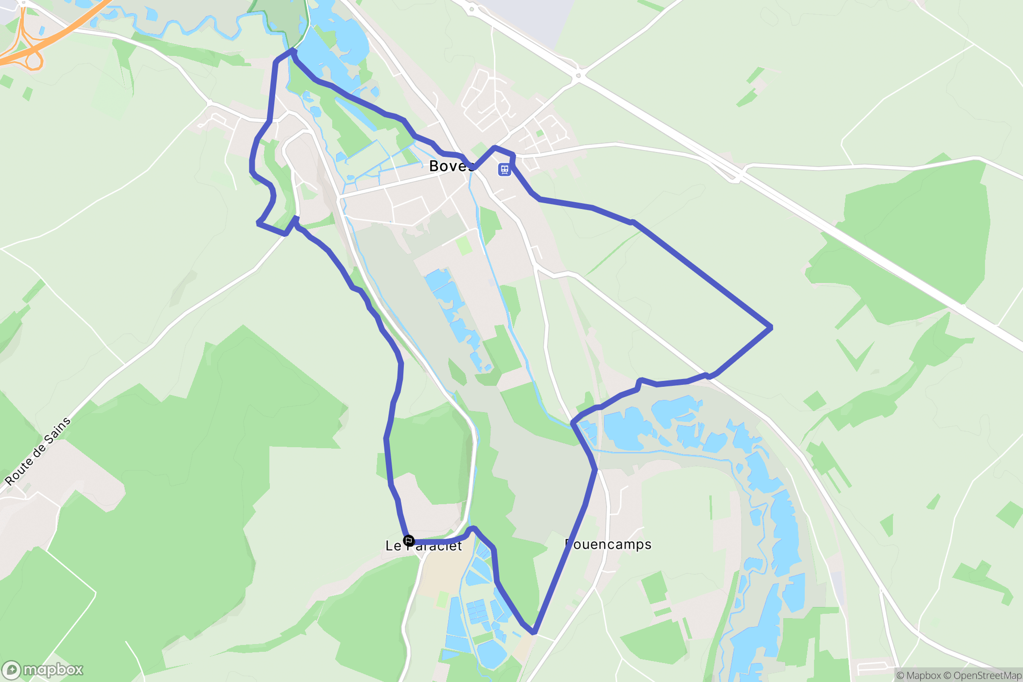 Boves : carte du parcours de randonnée - France