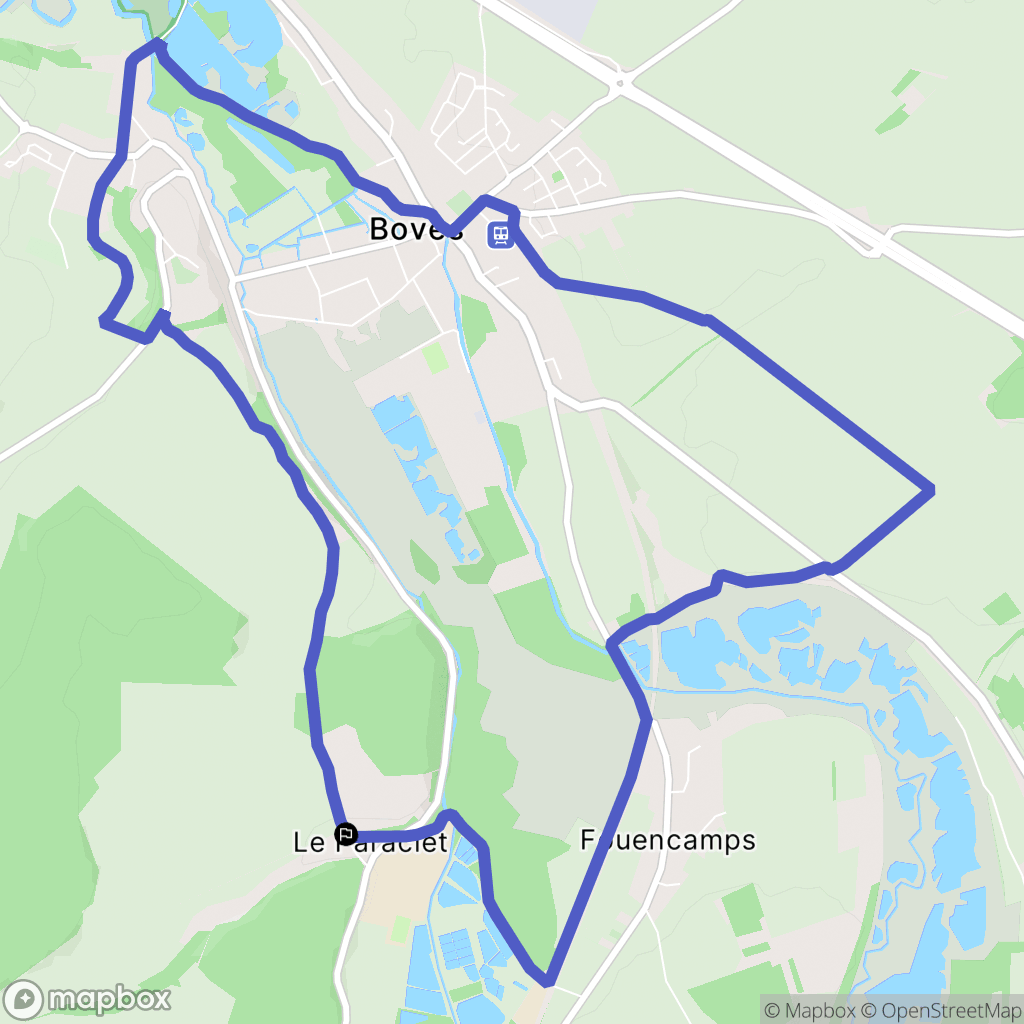 Boves : carte du parcours de randonnée - France