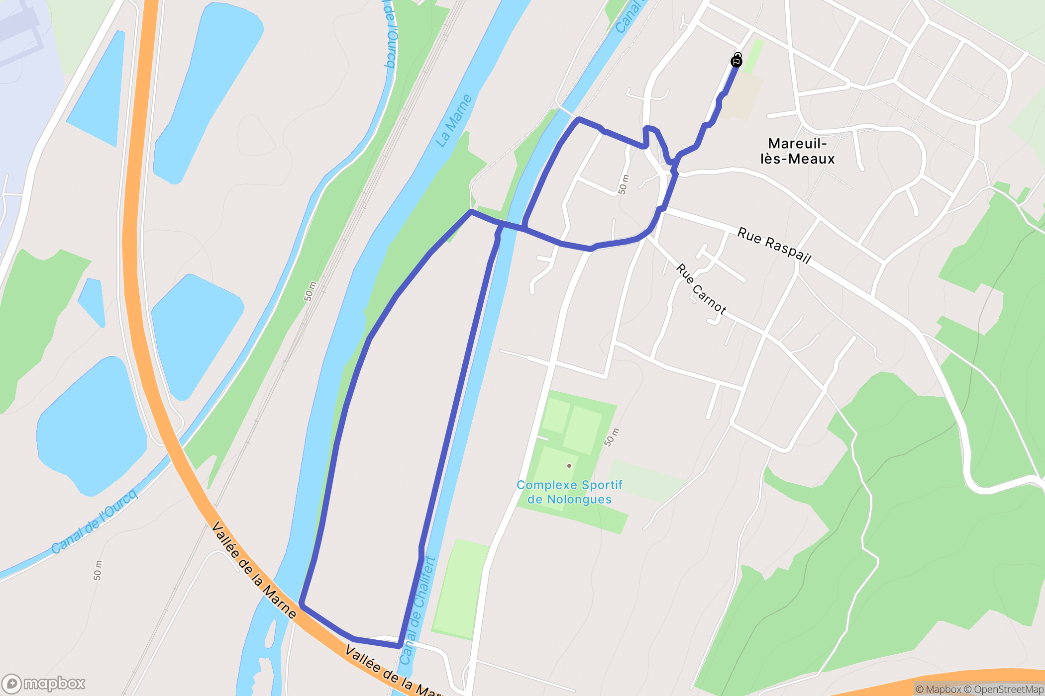 Mareuil-lès-Meaux : carte du parcours de randonnée - France