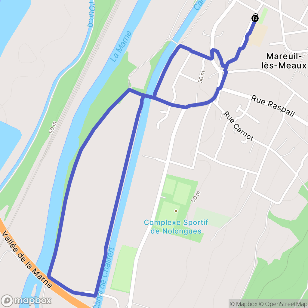 Mareuil-lès-Meaux : carte du parcours de randonnée - France