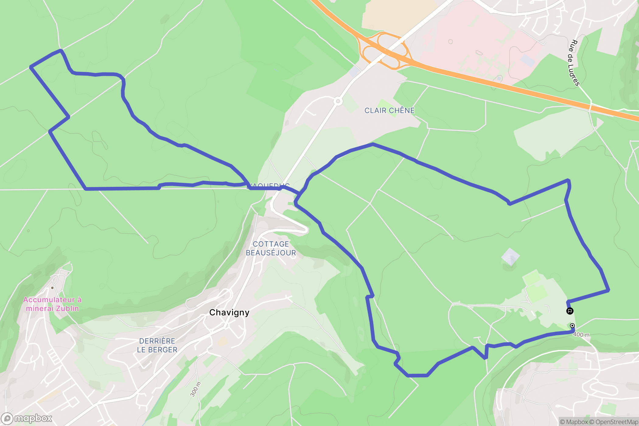 Ludres : carte du parcours de randonnée - France