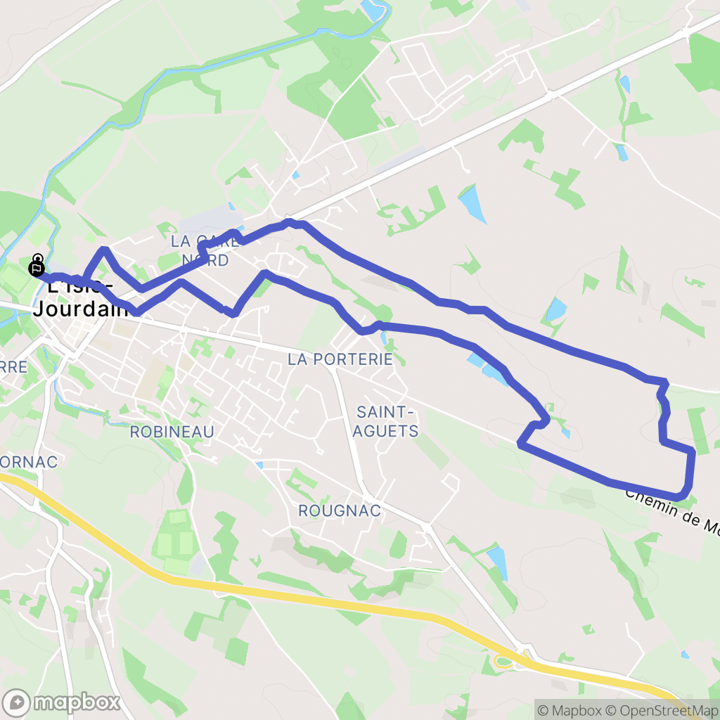 L'Isle-Jourdain : carte du parcours de randonnée - France