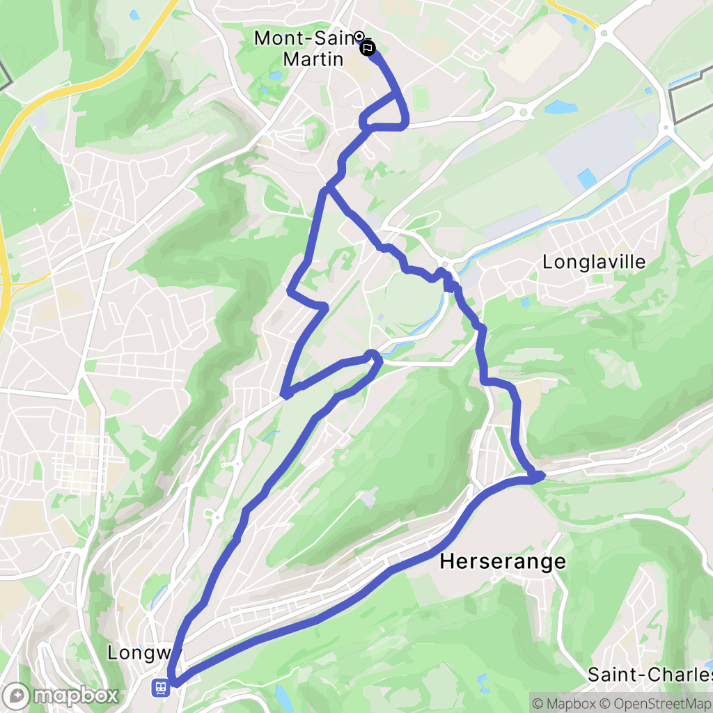 Mont-Saint-Martin : carte du parcours de randonnée - France