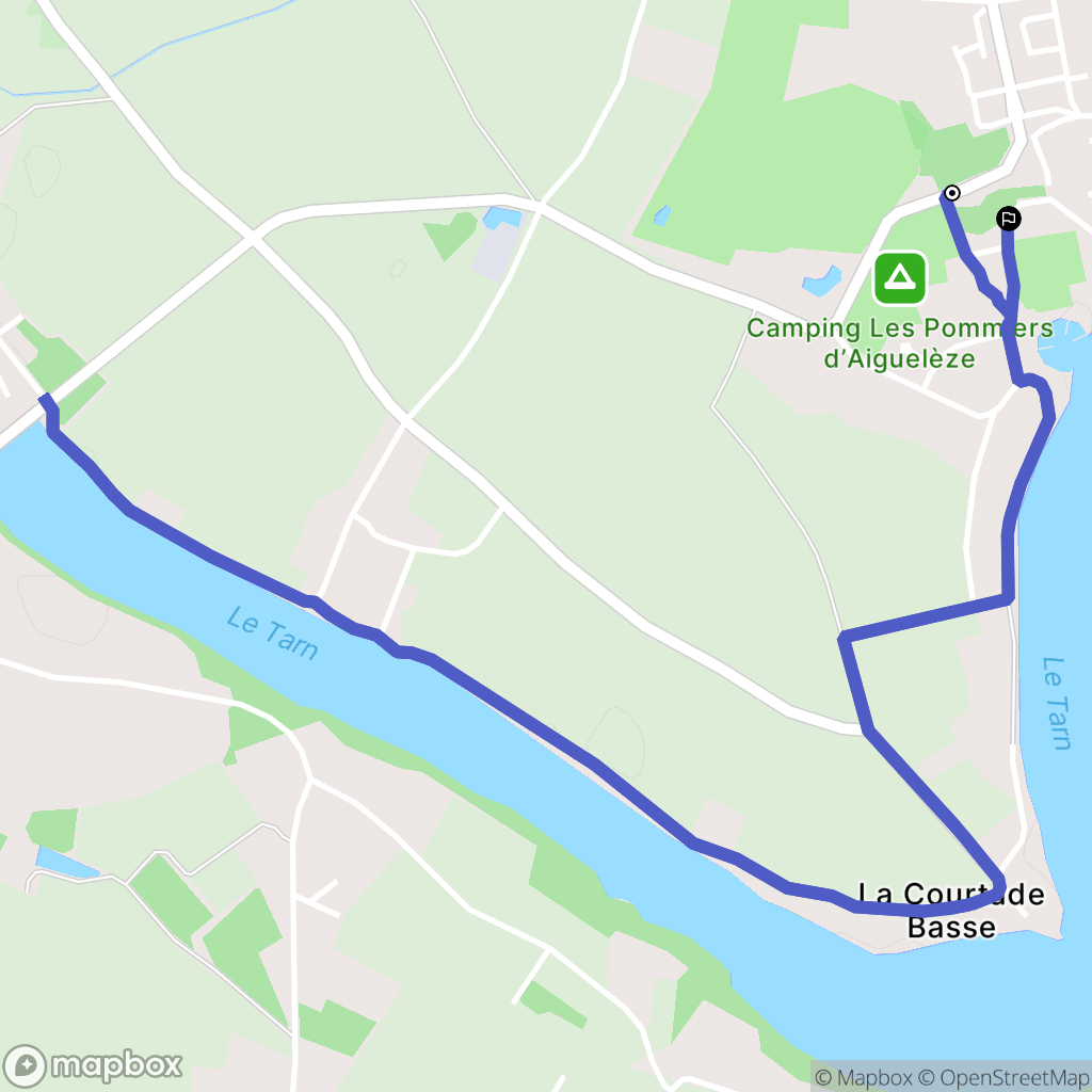 Rivières : carte du parcours de randonnée - France