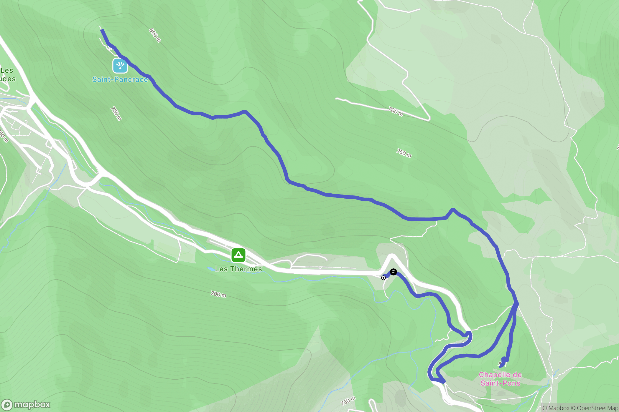 Digne-les-Bains : carte du parcours de randonnée - France