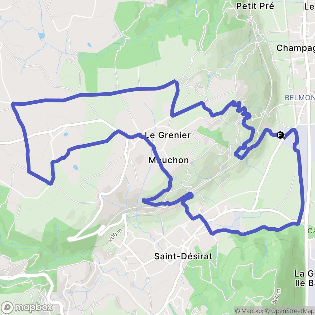 Champagne : carte du parcours de randonnée - France
