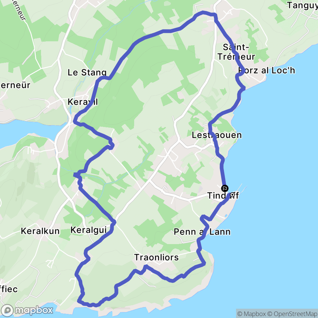 Plougastel-Daoulas : carte du parcours de randonnée - France