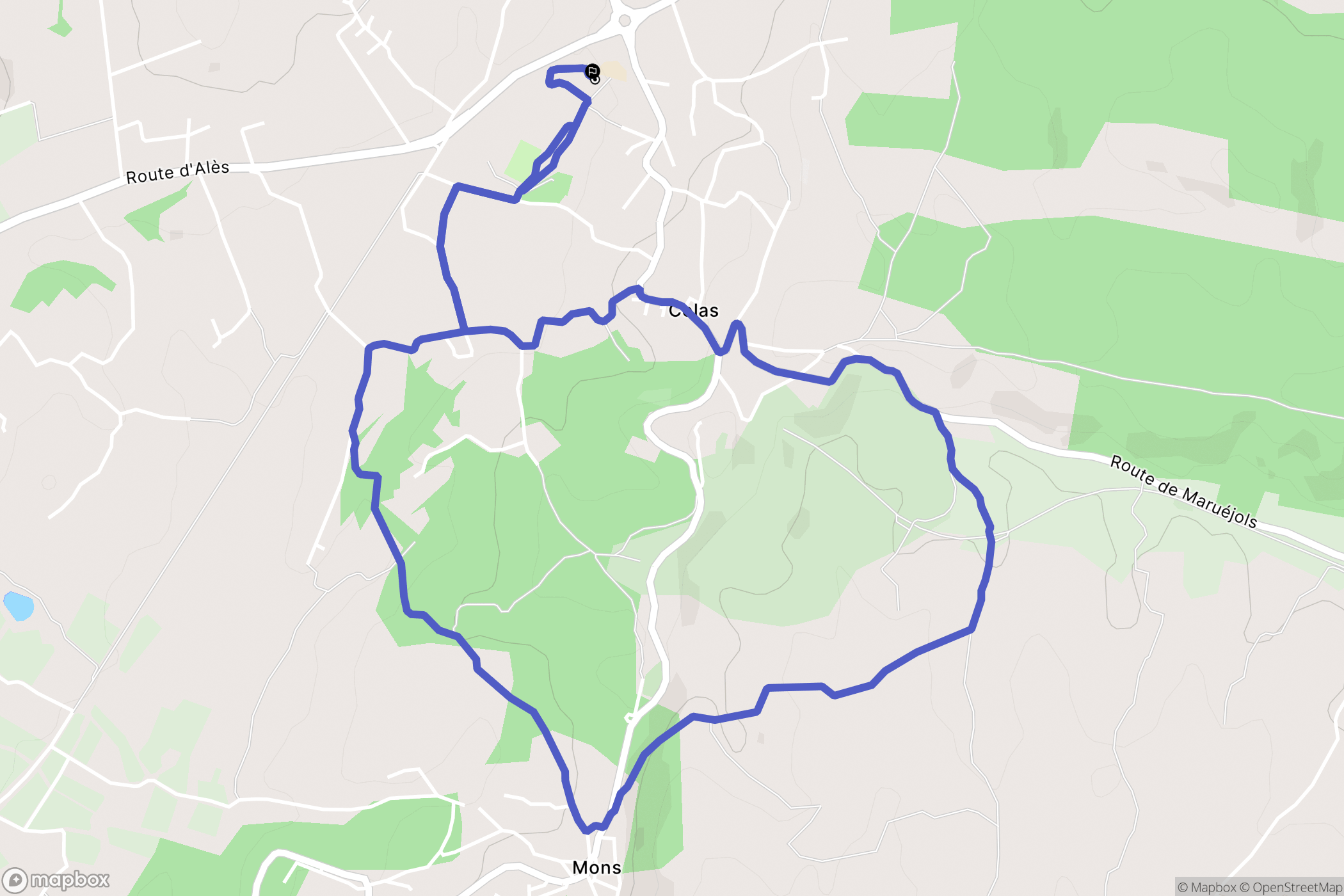 Mons : carte du parcours de randonnée - France