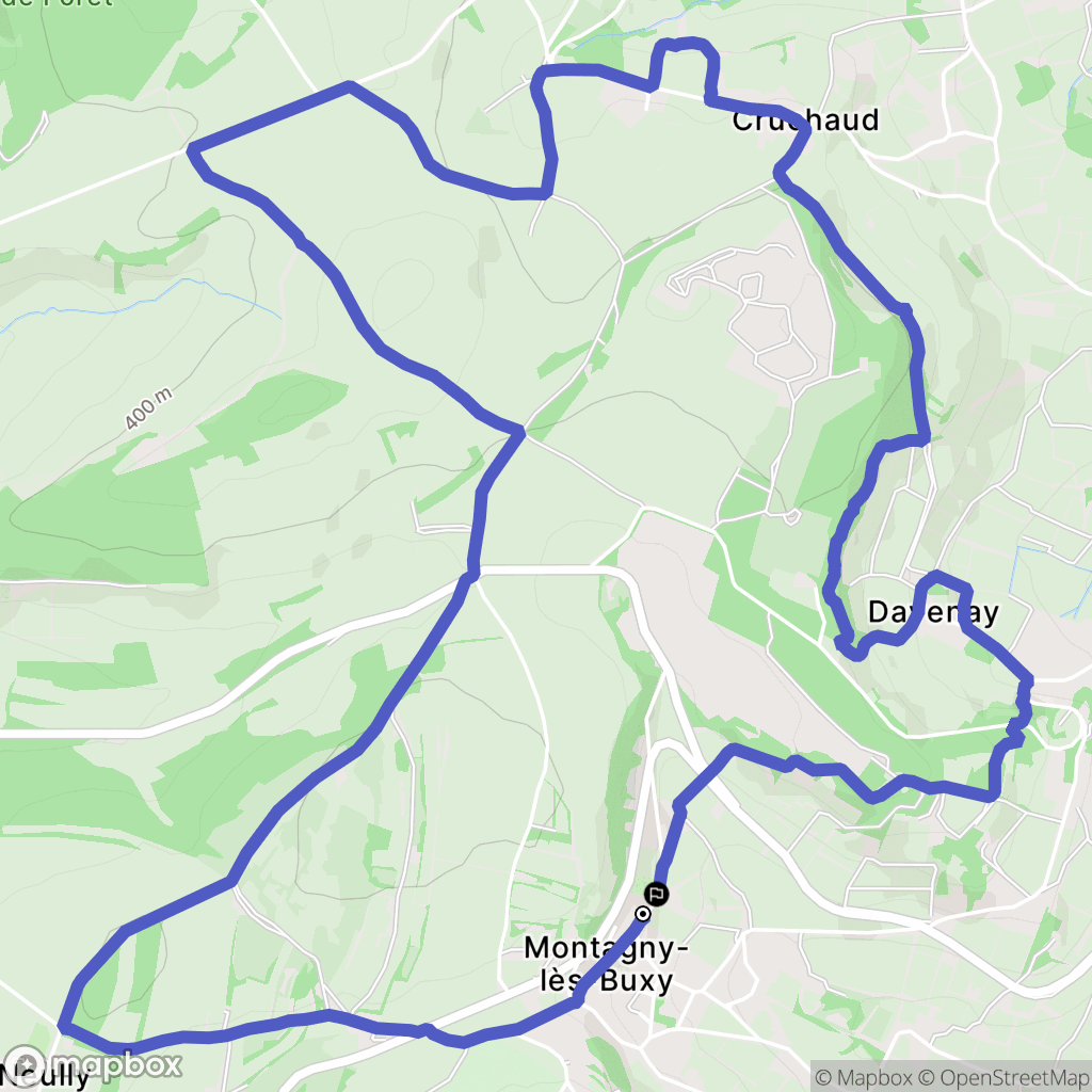 Montagny-lès-Buxy : carte du parcours de randonnée - France