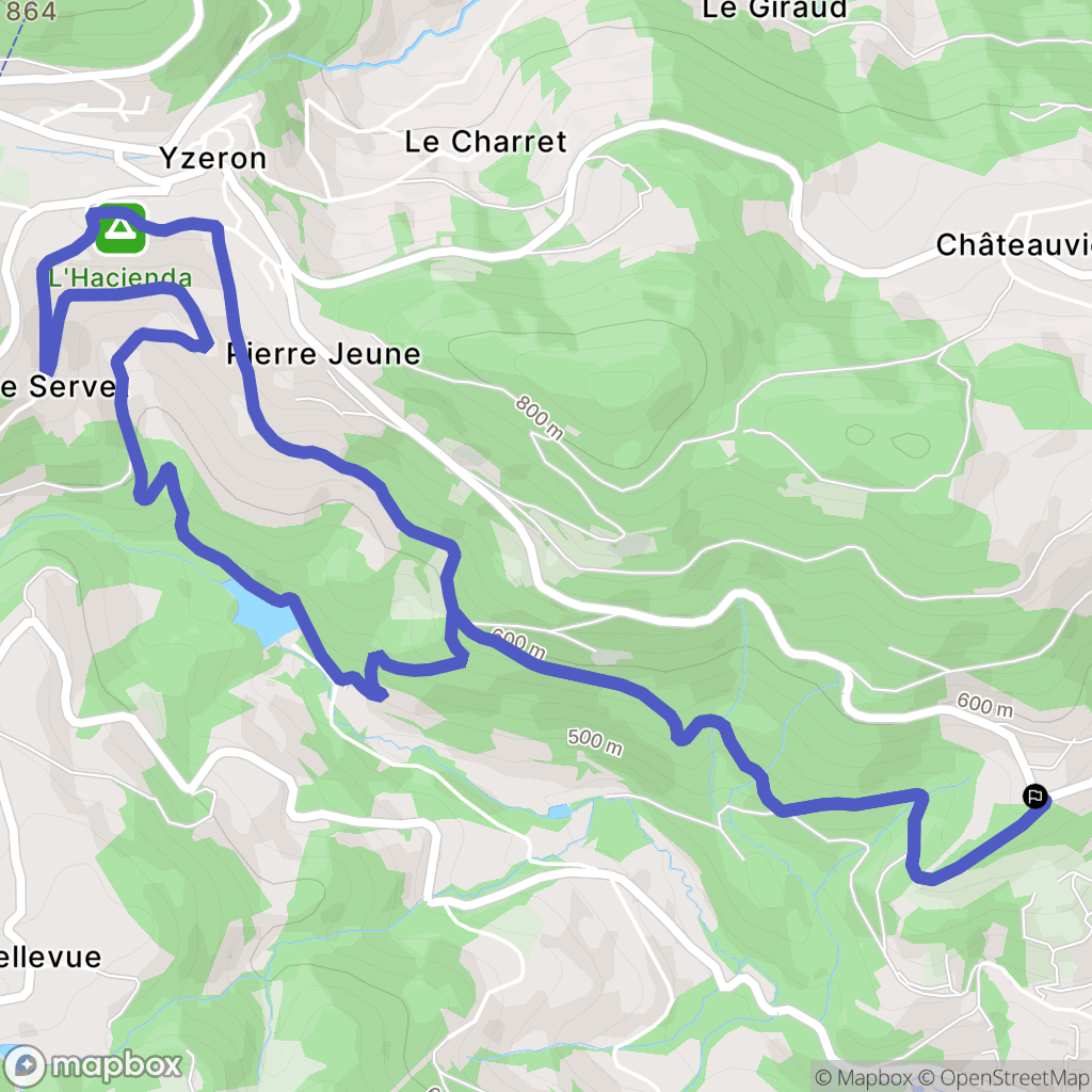 Thurins : carte du parcours de randonnée - France