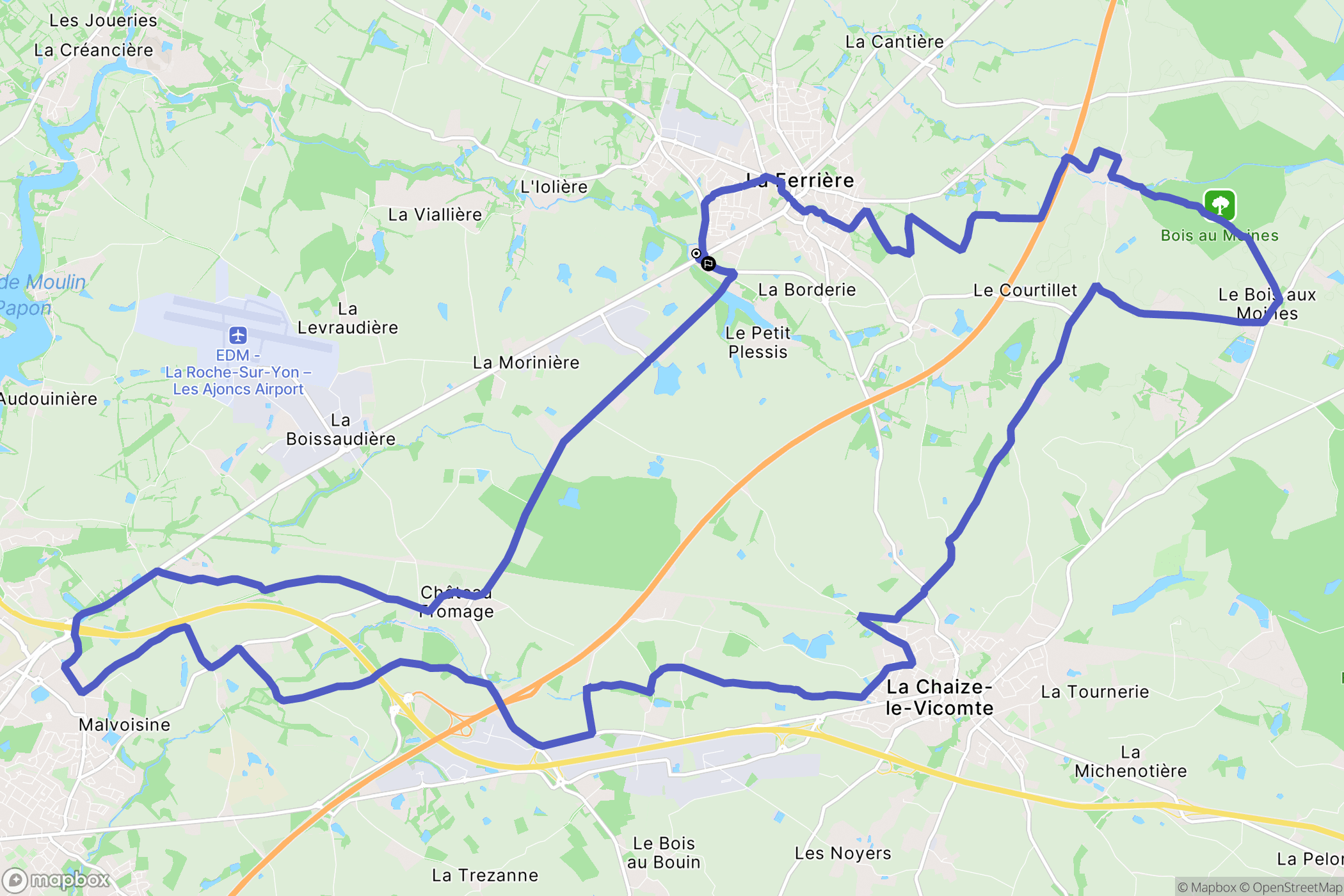La Ferrière : carte du parcours de randonnée - France