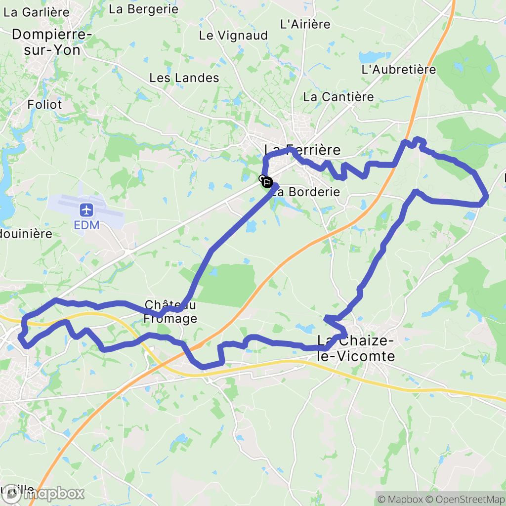 La Ferrière : carte du parcours de randonnée - France