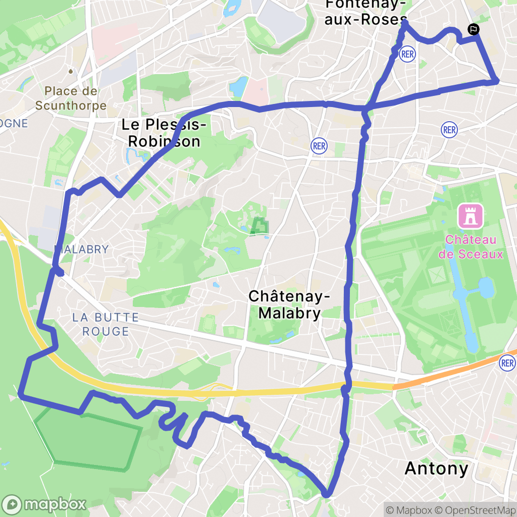 Bagneux : carte du parcours de randonnée - France