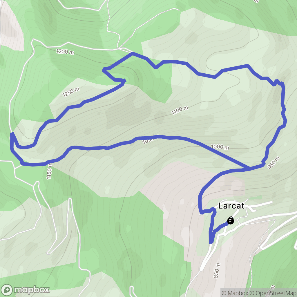 Larcat : carte du parcours de randonnée - France
