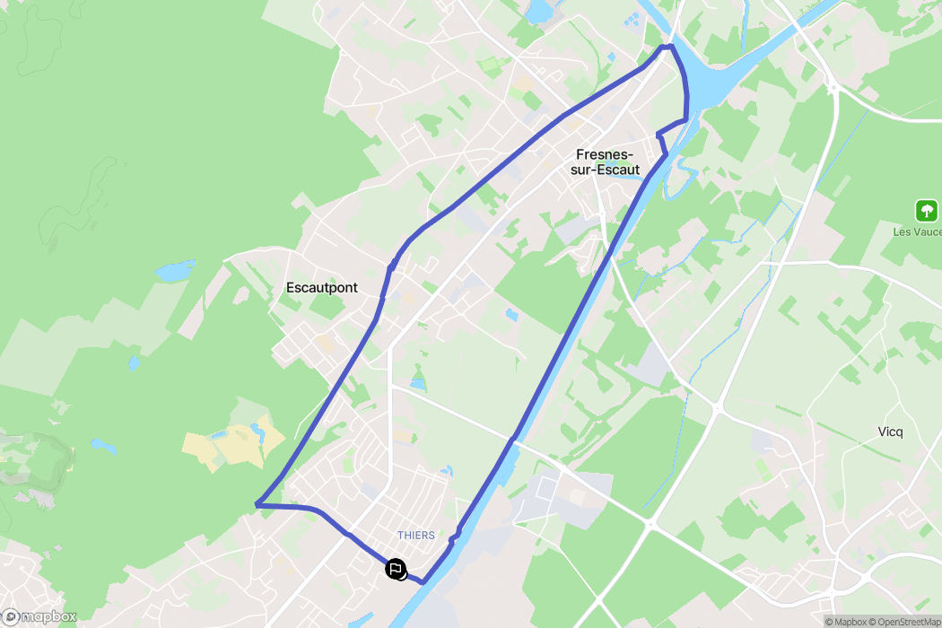 Bruay-sur-l'Escaut : carte du parcours de randonnée - France