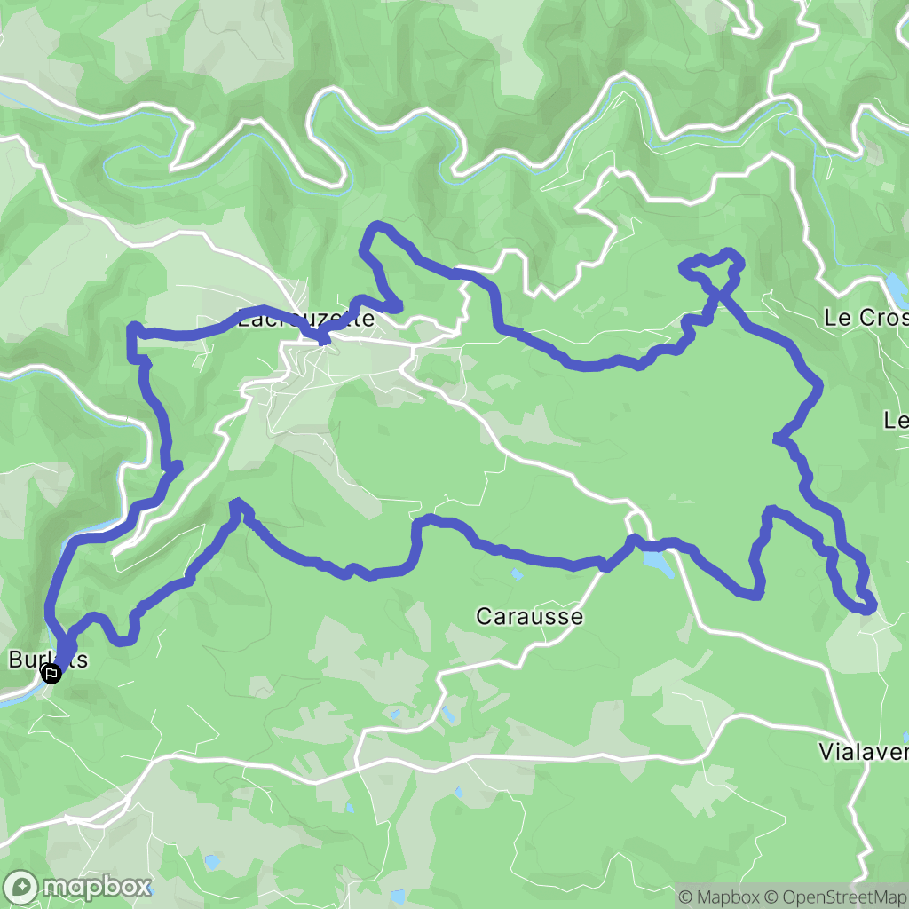Burlats : carte du parcours de randonnée - France