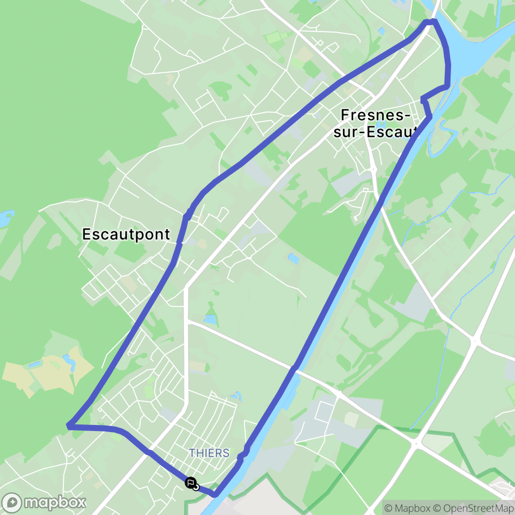 Bruay-sur-l'Escaut : carte du parcours de randonnée - France