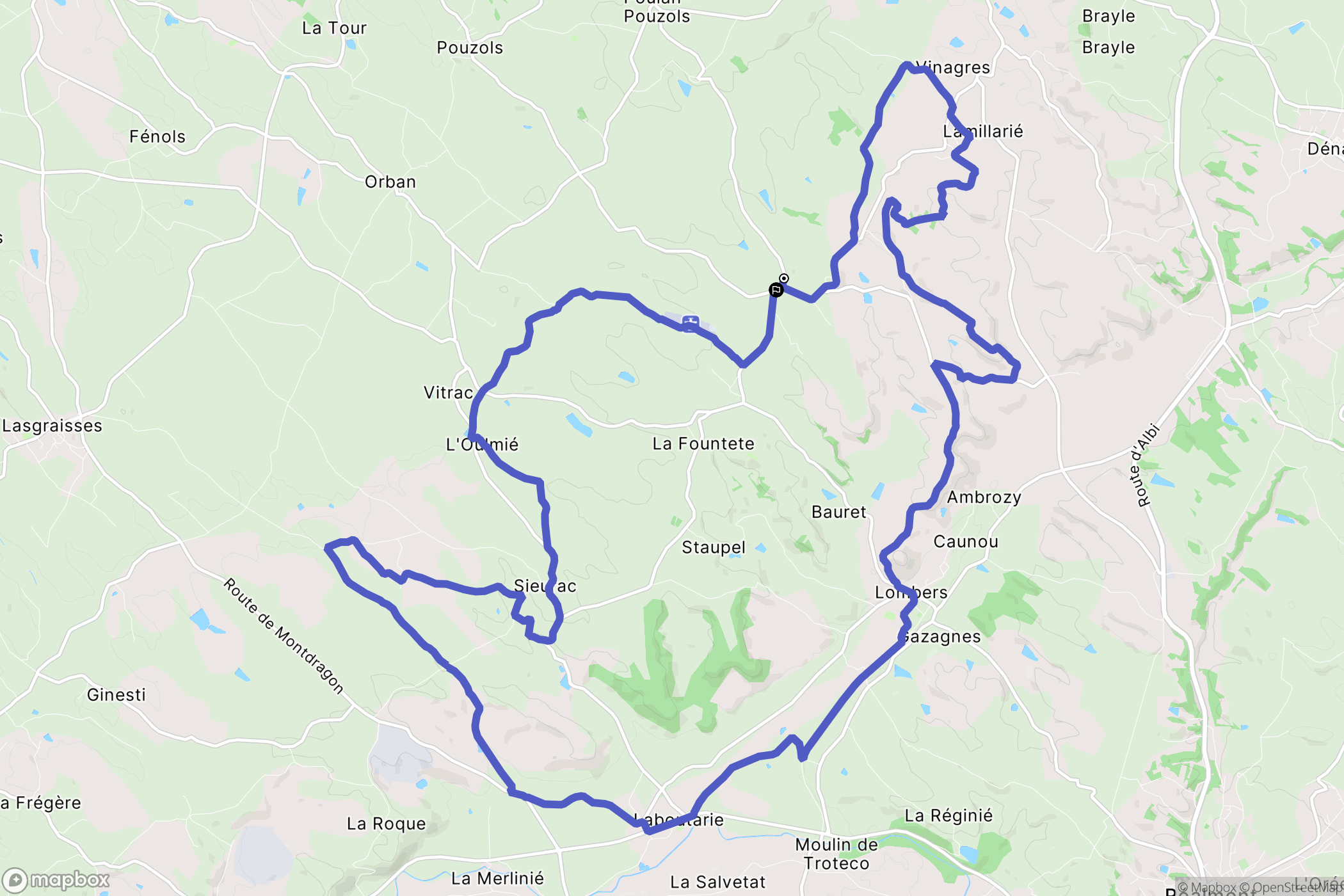 Lombers : carte du parcours de randonnée - France